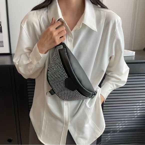 Handbags - Silver Studded Crossbody Bag